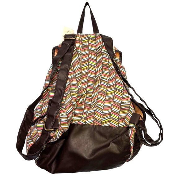 Journeys Backpack Drawstring/Snap Closure Pockets Adjustable Straps Boho Tribal - Picture 2 of 12